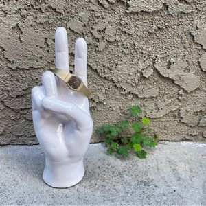 Vintage , Gold Metal Hexagon Black Face SEIKO Watch